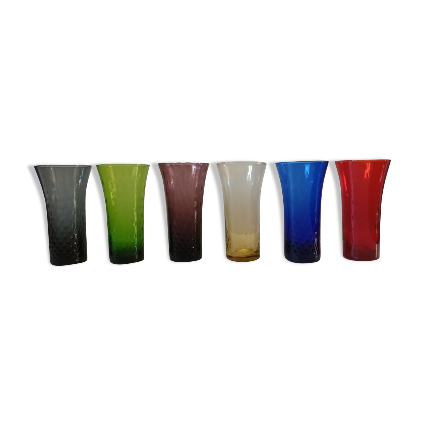6 verres colorés