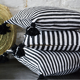Berber cushion black lines and white medium