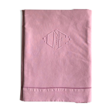 Old linen and cyclamen cotton sheet