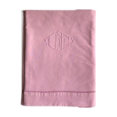 Old linen and cyclamen cotton sheet