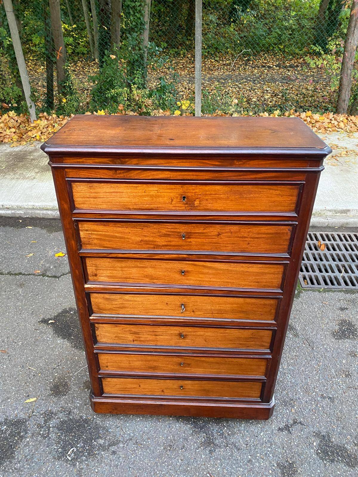 Semainier en bois massif d'époque 19ème