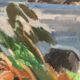 Large original Swedish oil on canvas – "Rocky Shore" – Signed – vintage and framed – 91 × 70 cm (35.8 in × 27.6 in)