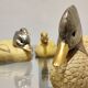 Silver plated duck sculptures by Malevolti, 1960
