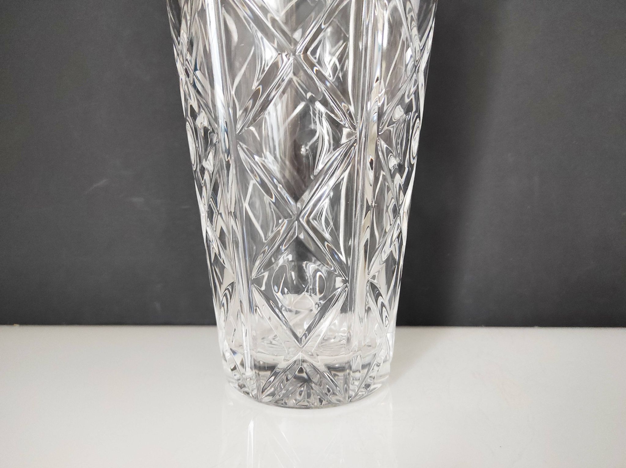 Vase en cristal décor de pastilles 25,5 cm