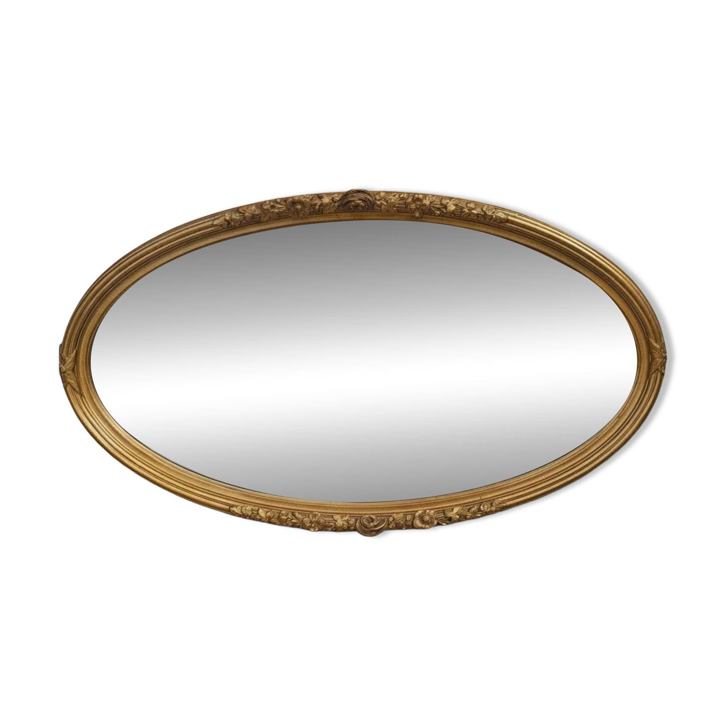 Miroir ovale en bois doré, style Louis XVI