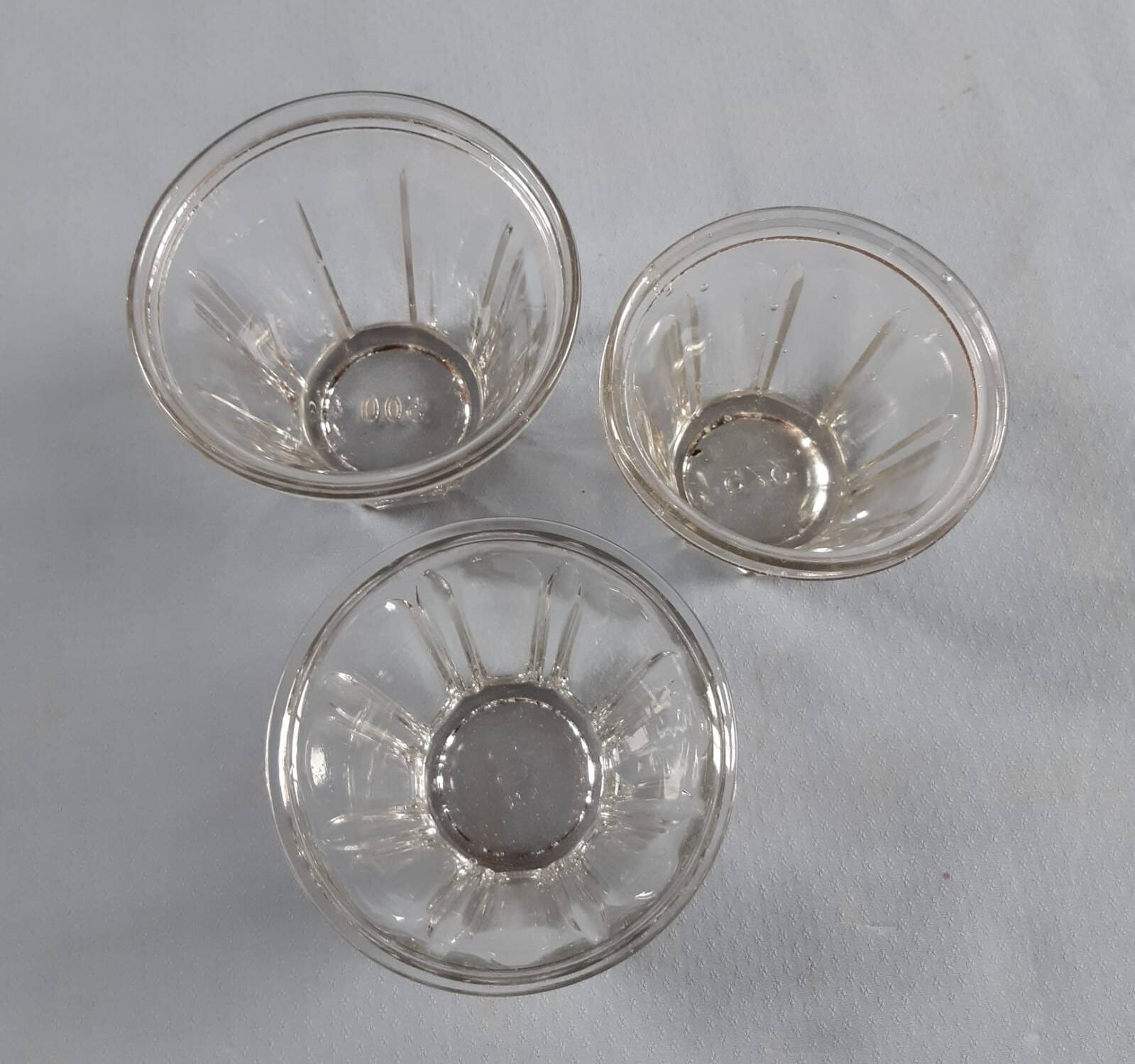 3 jam jars in blown glass