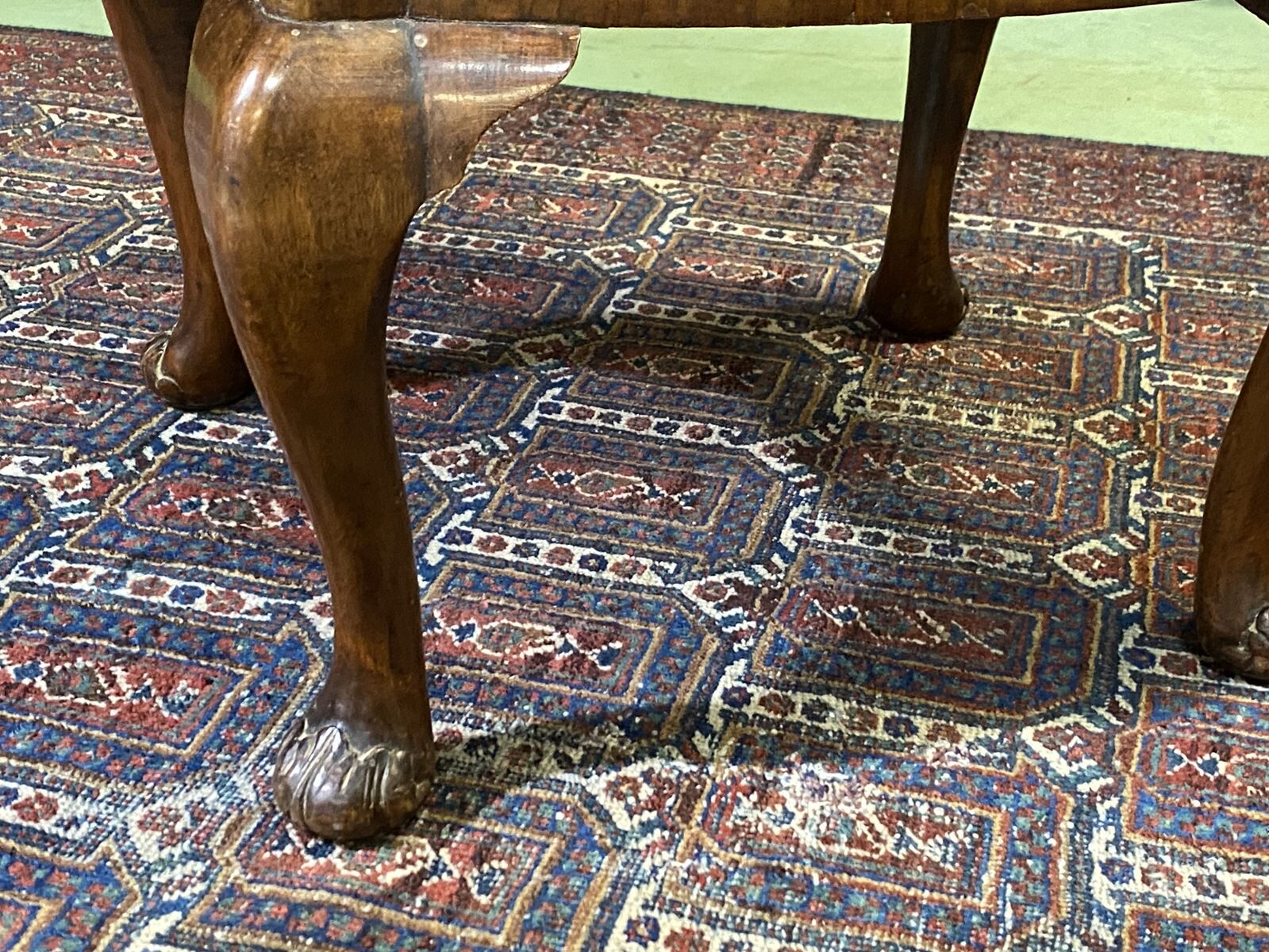 English art deco bedside in walnut magnifying glass
