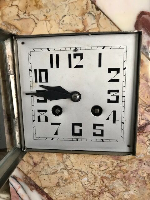 Ancienne pendule Art déco marbre antilope