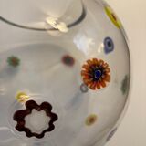 Vase ball inlays millefiori multicolored 70s