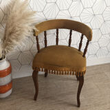 Vintage fringed gondola armchair