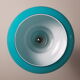 Lustre globe opaline bleue vintage