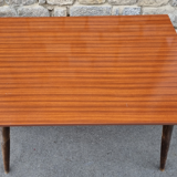 Dining room table, formica, wooden compass legs, 50s