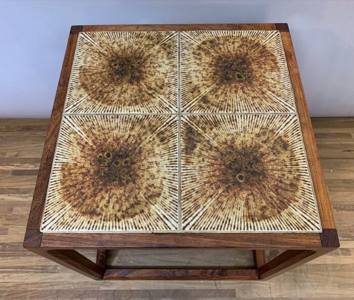 1960s aksel kjersgaard rosewood tiled coffee table