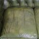Stylish, English green cow leather spacious 2.5 seater chesterfield sofa