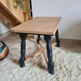 Vintage coffee table in raw oak and black