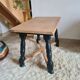 Table basse vintage chêne brut et noir