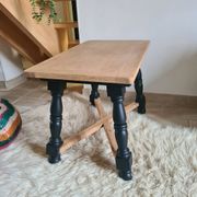 Vintage coffee table in raw oak and black