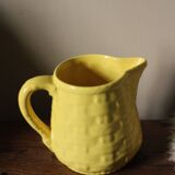 Digoin Sarreguemines yellow earthenware pitcher