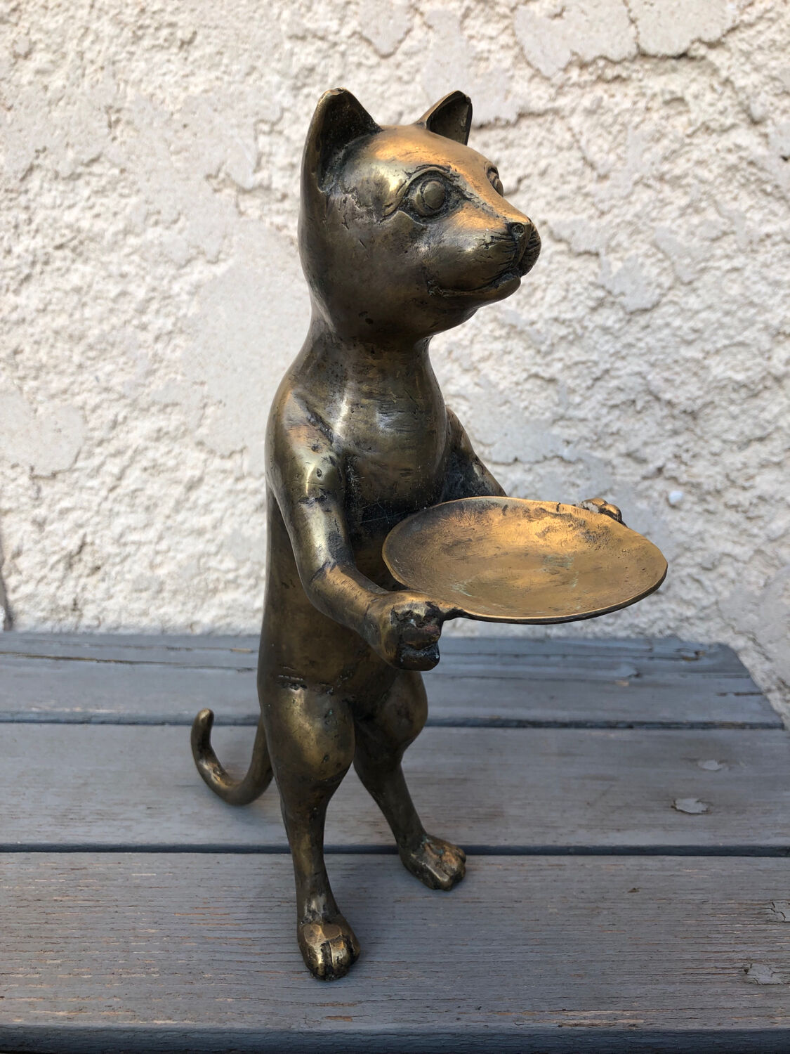 Brass butler cat after Giacometti