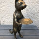 Brass butler cat after Giacometti