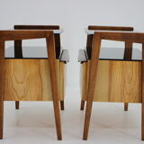 1960s pair of restored bedside tables, czechoslovakia