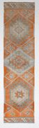 Colorful Tribal Rug, Unique Corridor Accent, Turkish Wool Runner, 86x356Cm