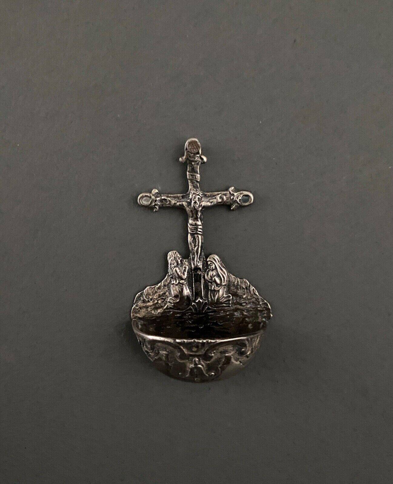 Silver stoup with 18th century Calvary decoration
