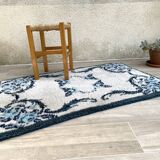Bohemian pure wool blue rug 125x78cm