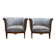 Paire de fauteuils - bergères époque Art Déco en velours coloré
