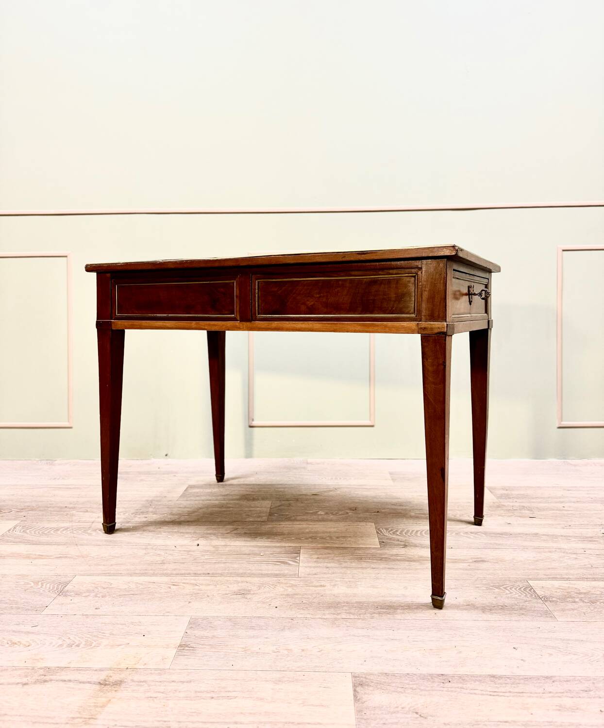 Flat Desk With Side Drawers In Mahogany Louis XVI XVIII Eme Century