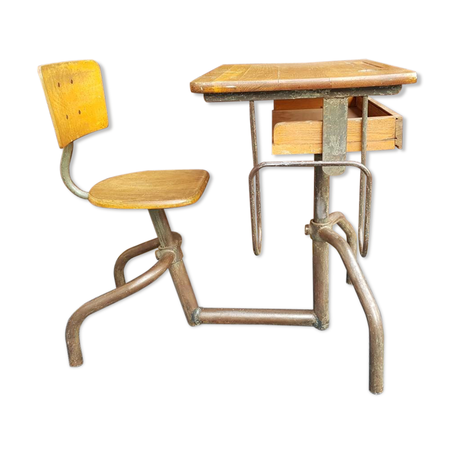Bureau d'écolier évolutif des années 50-60