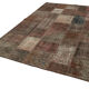 Handwoven oriental overdyed 202 cm x 298 cm brown patchwork carpet