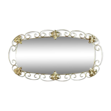 1950s oval brass mirror - 38x69cm