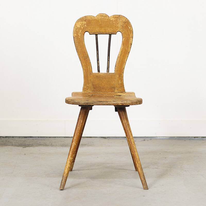 Chaise d'appoint d'art populaire primitif