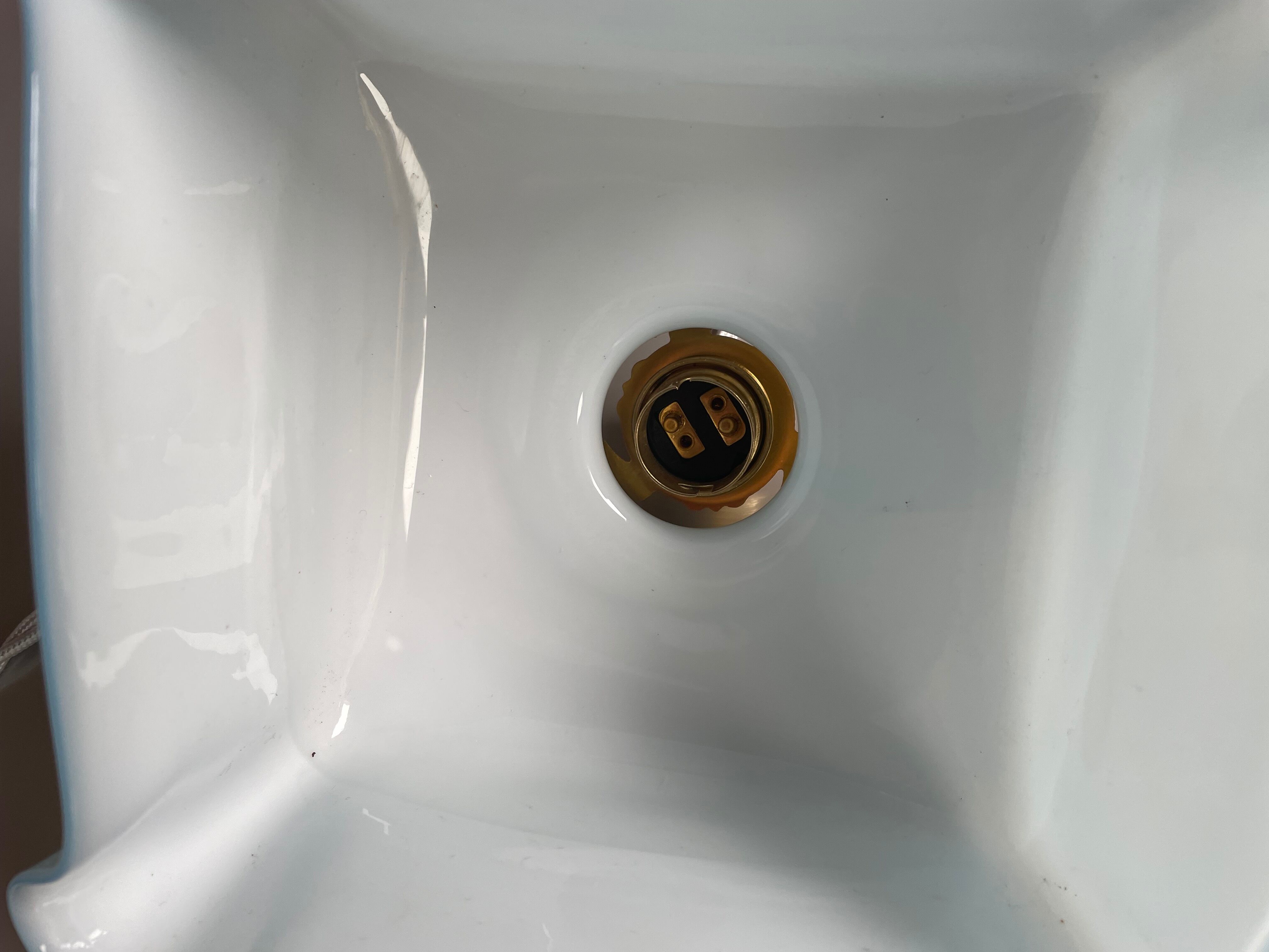 Vintage opaline blue pendant lamp