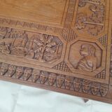 Carved wooden coffee table