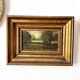 Antique painting from the late 19th century - Oil on panel in the Barbizon style.