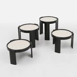 Set of 4 reversible nesting tables by Gianfranco Frattini for Cassina, Italy 1960s