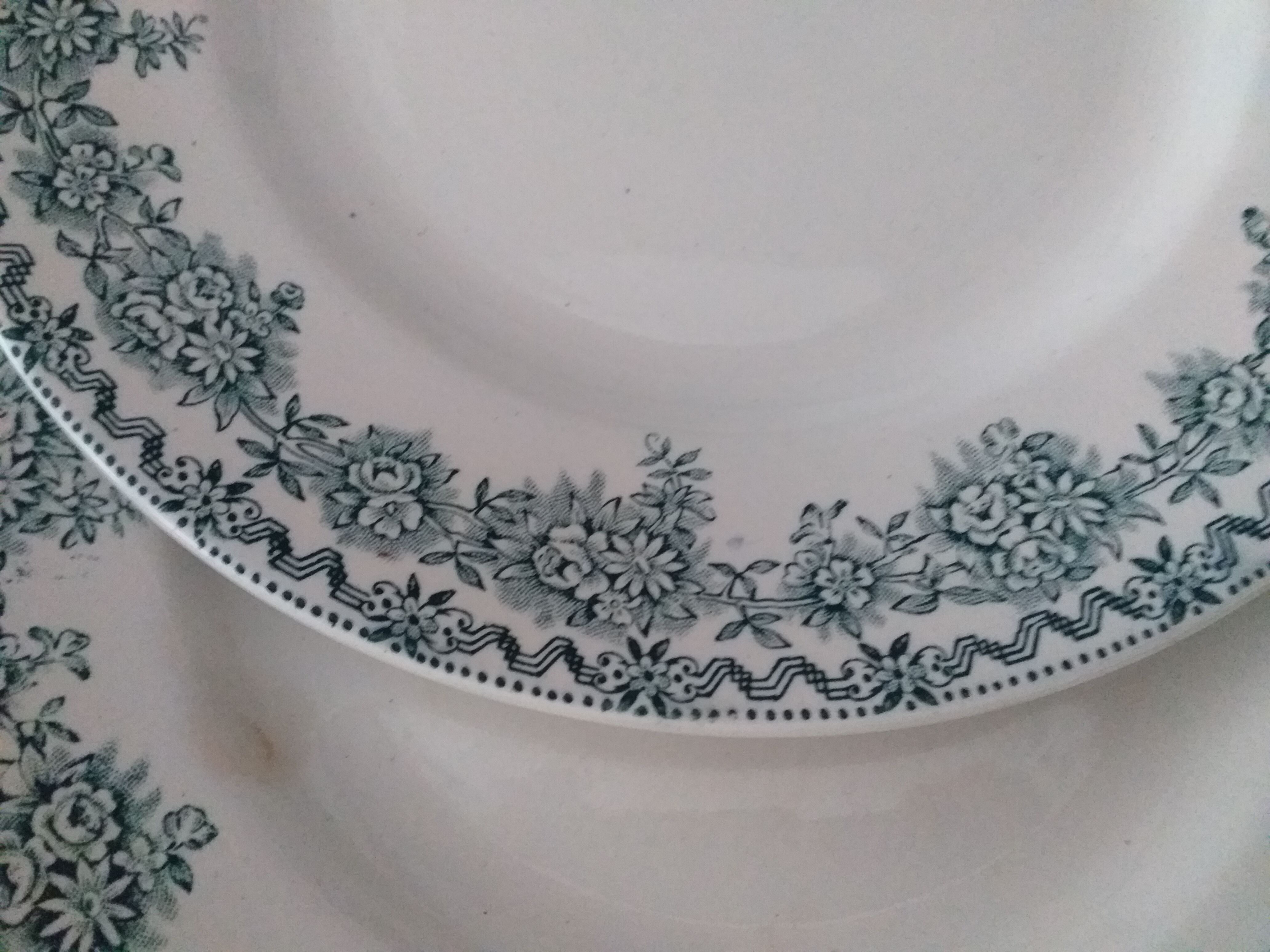 Porcelain plates Terre de Fer Saint Amand model Argenton