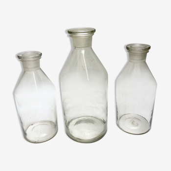 Set of three old bottles