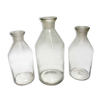 Set of three old bottles