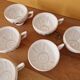 Henriot in Quimper - Set of 6 chocolate cups - Decorated with a pink rooster