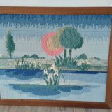 Tapisserie lac Derwentwater vintage