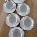 6 cups and saucers in Bavaria porcelain.
