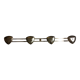 Portemanteau mural en métal doré vintage 4 patères trianglulaires, 63 cm
