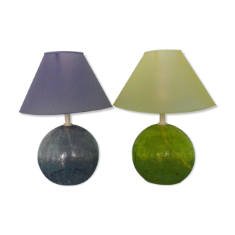 2 "Waths" lamps, glass feet