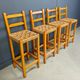 Vintage oak and papercord bar stools, 1960s - vintage bar stools