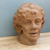 Woman's head, reconstituted stone