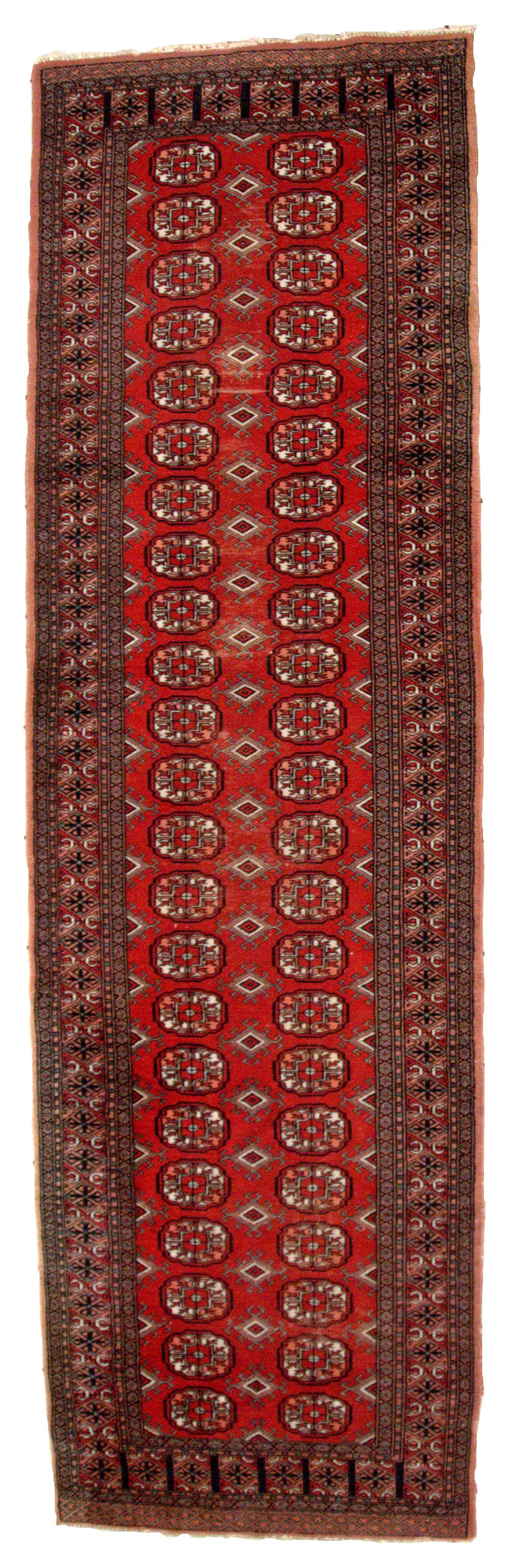Tapis Vintage Bukhara Uzbek en Laine, Années 1960, Élégance Authentique