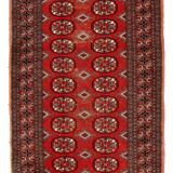 Tapis Vintage Bukhara Uzbek en Laine, Années 1960, Élégance Authentique